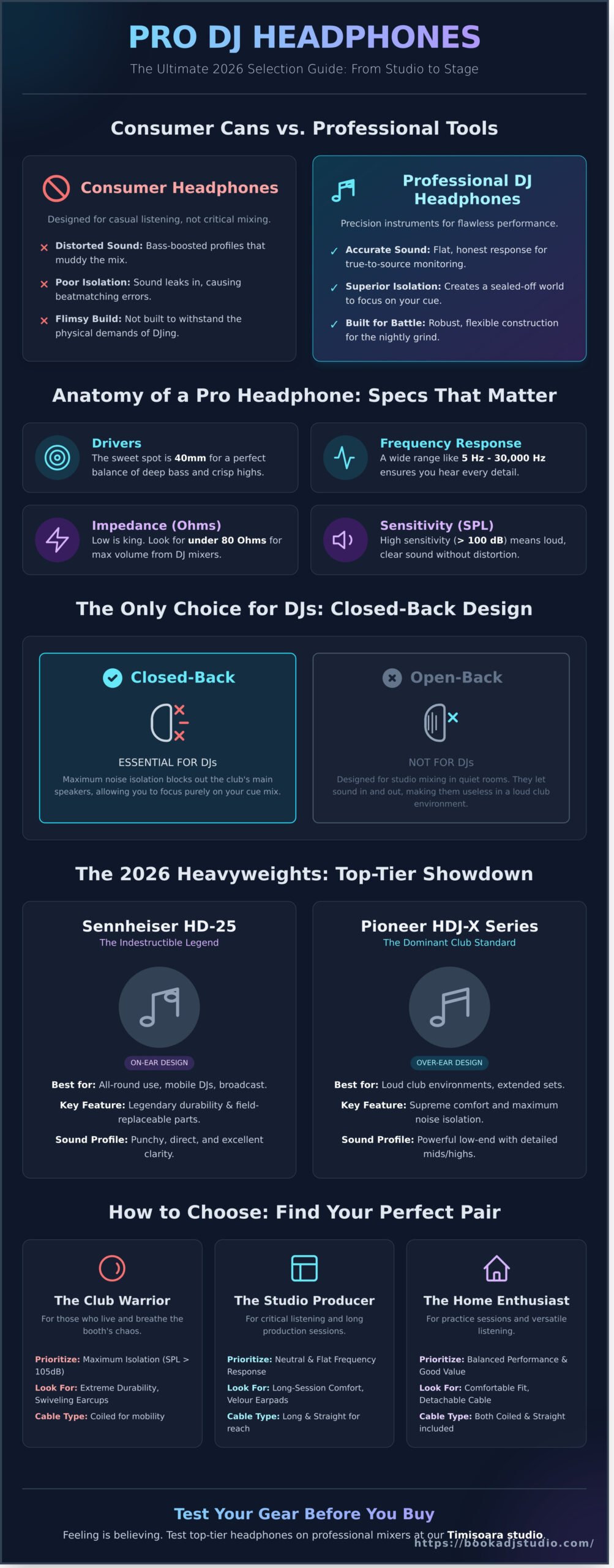 Professional DJ Headphones: The Ultimate Selection Guide for Timișoara’s Artists in 2026 - Infographic