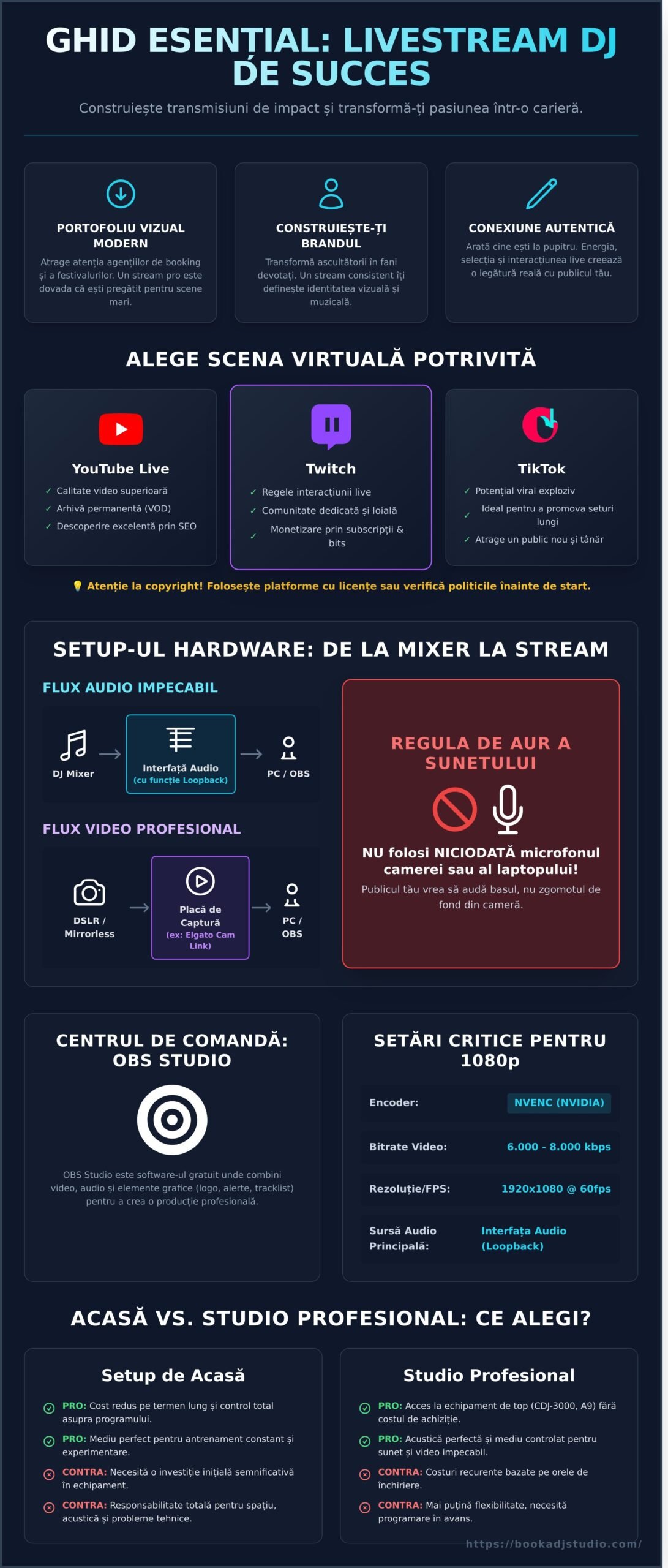 Livestream DJ 2026: Ghidul Complet pentru Transmisiuni Pro de Impact - Infographic