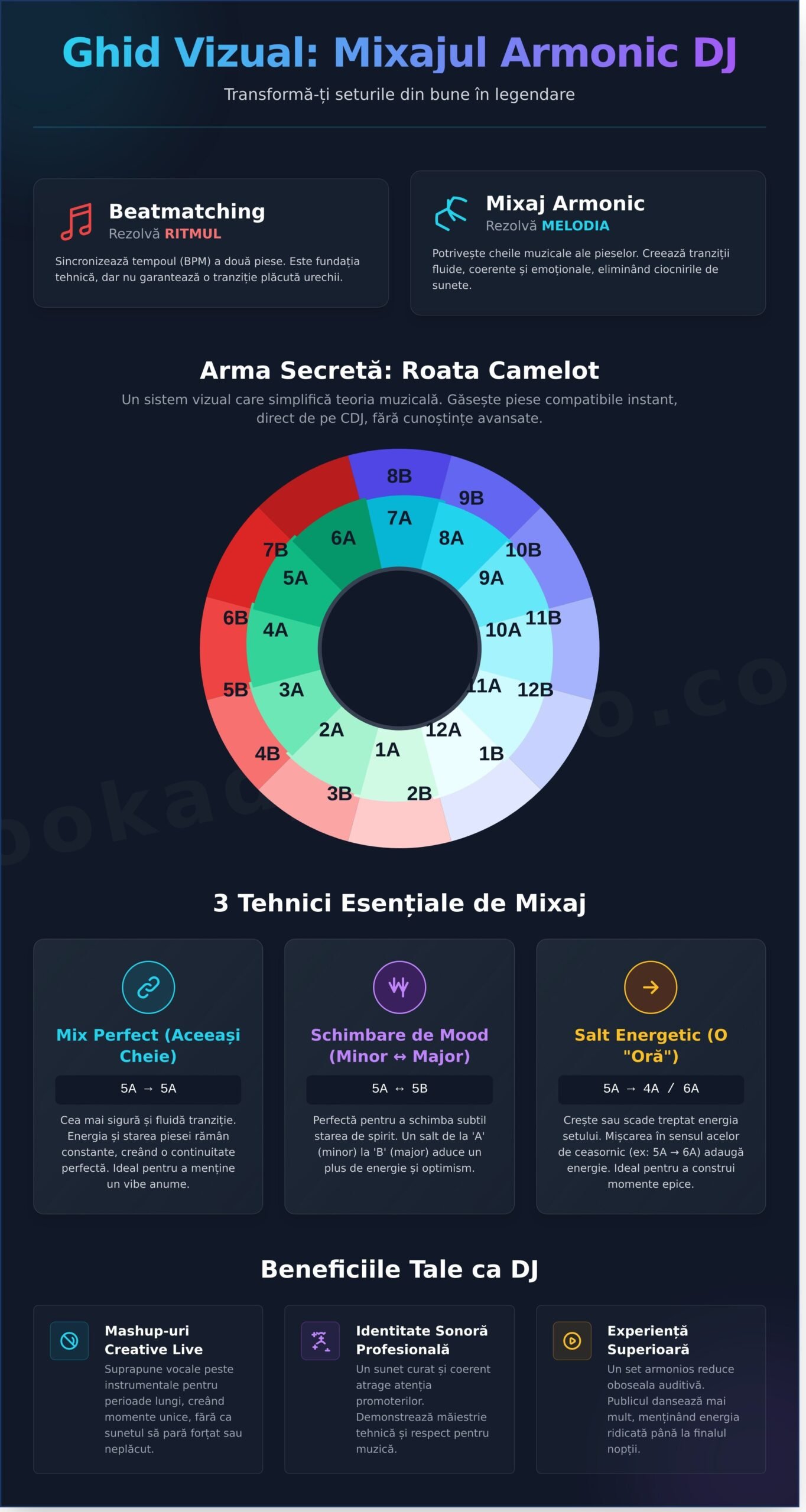Mixaj Armonic DJ: Ghidul Complet pentru Tranziții Perfecte în 2026 - Infographic