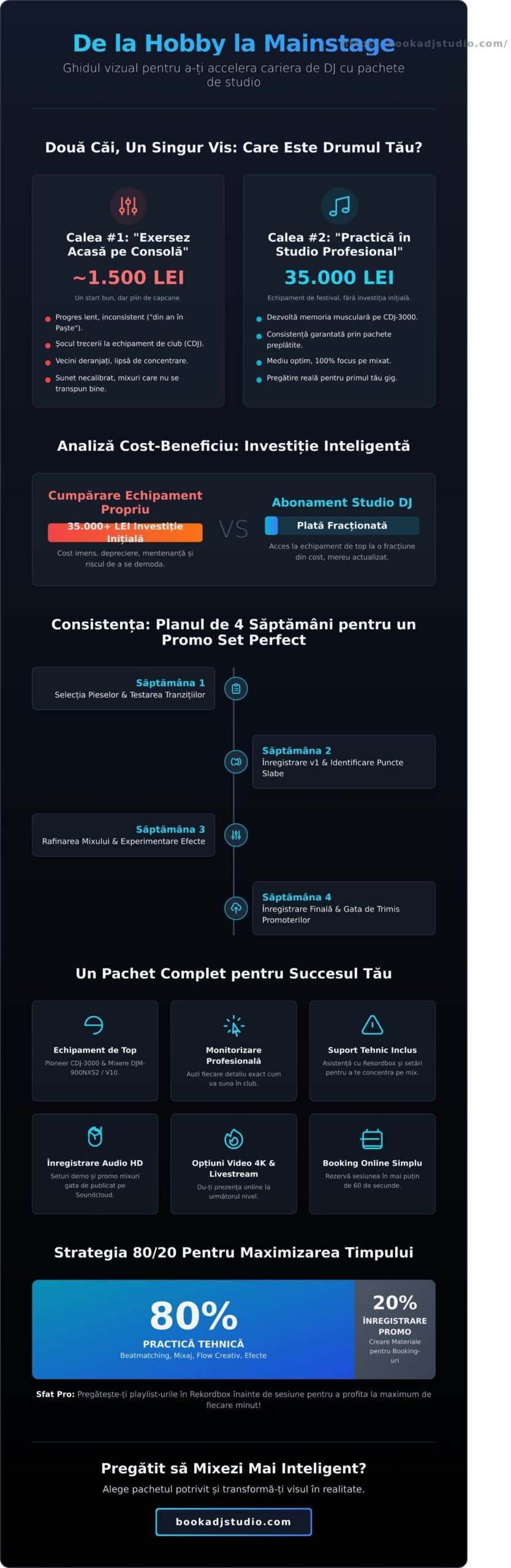 Pachete Studio DJ: Mixează Mai Mult și Accelerează-ți Cariera în 2026 - Infographic