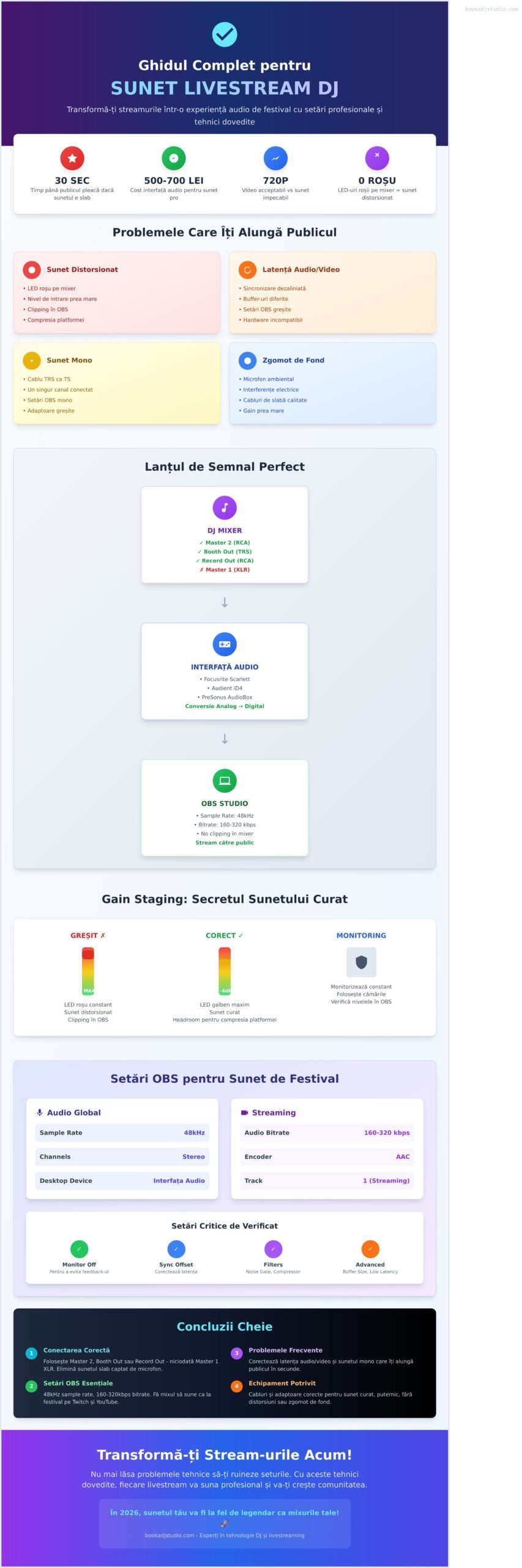 Sunet Livestream DJ: Ghidul Tău pentru un Mix Pro Online în 2026 - Infographic