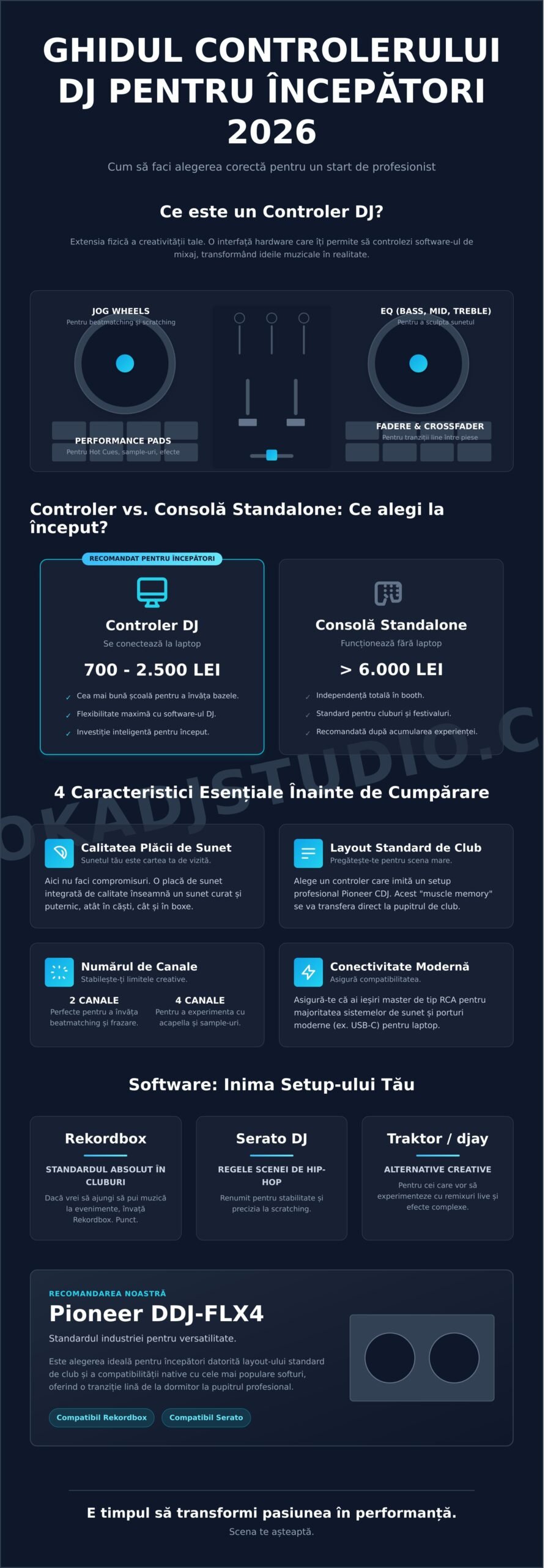 Top 5 Controlere DJ pentru Începători în 2026: Ghidul Tău Complet pentru un Start Pro - Infographic