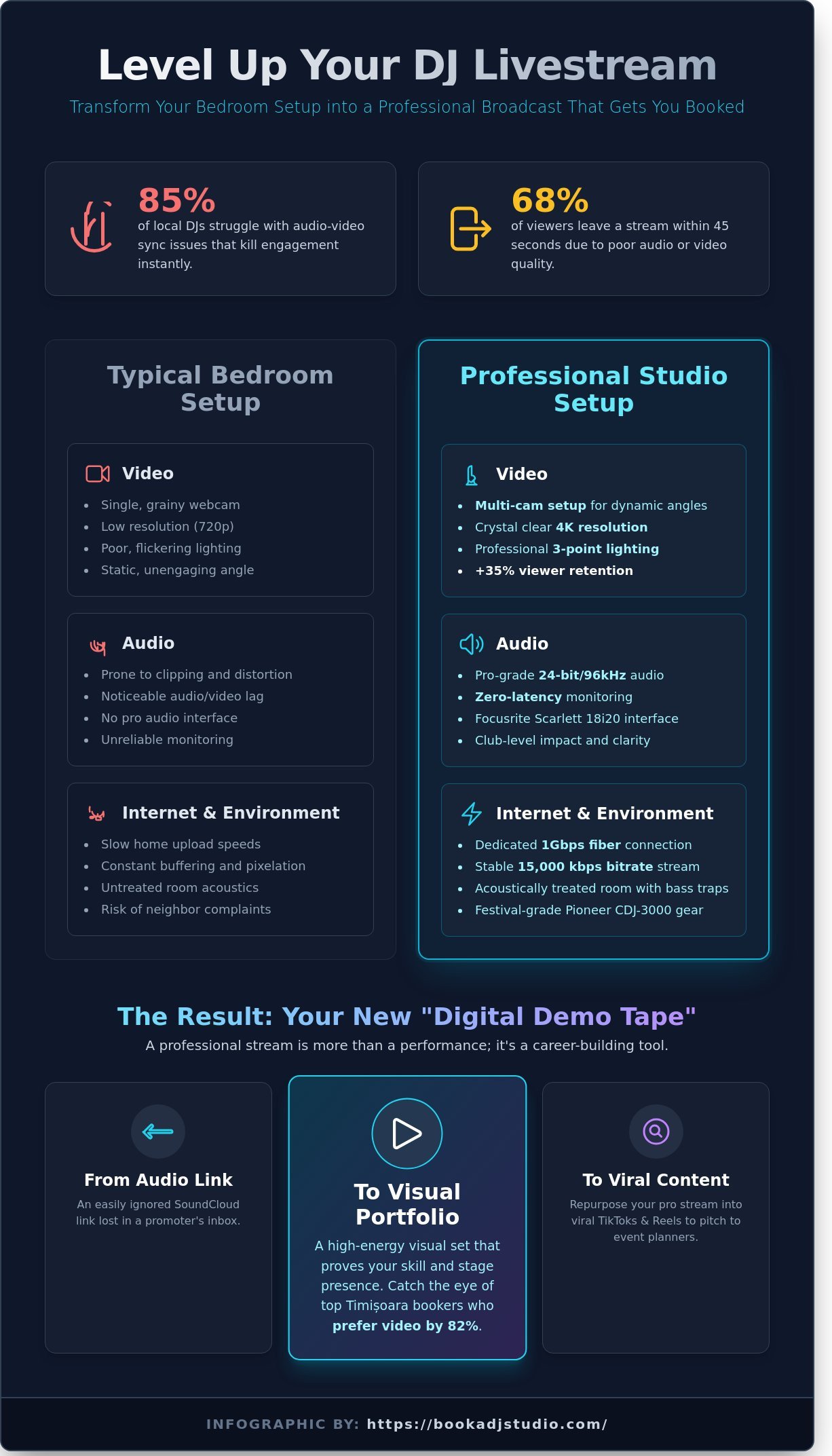 Pro Setup for Livestreaming DJ in Timișoara: The Ultimate Guide for 2026 - Infographic
