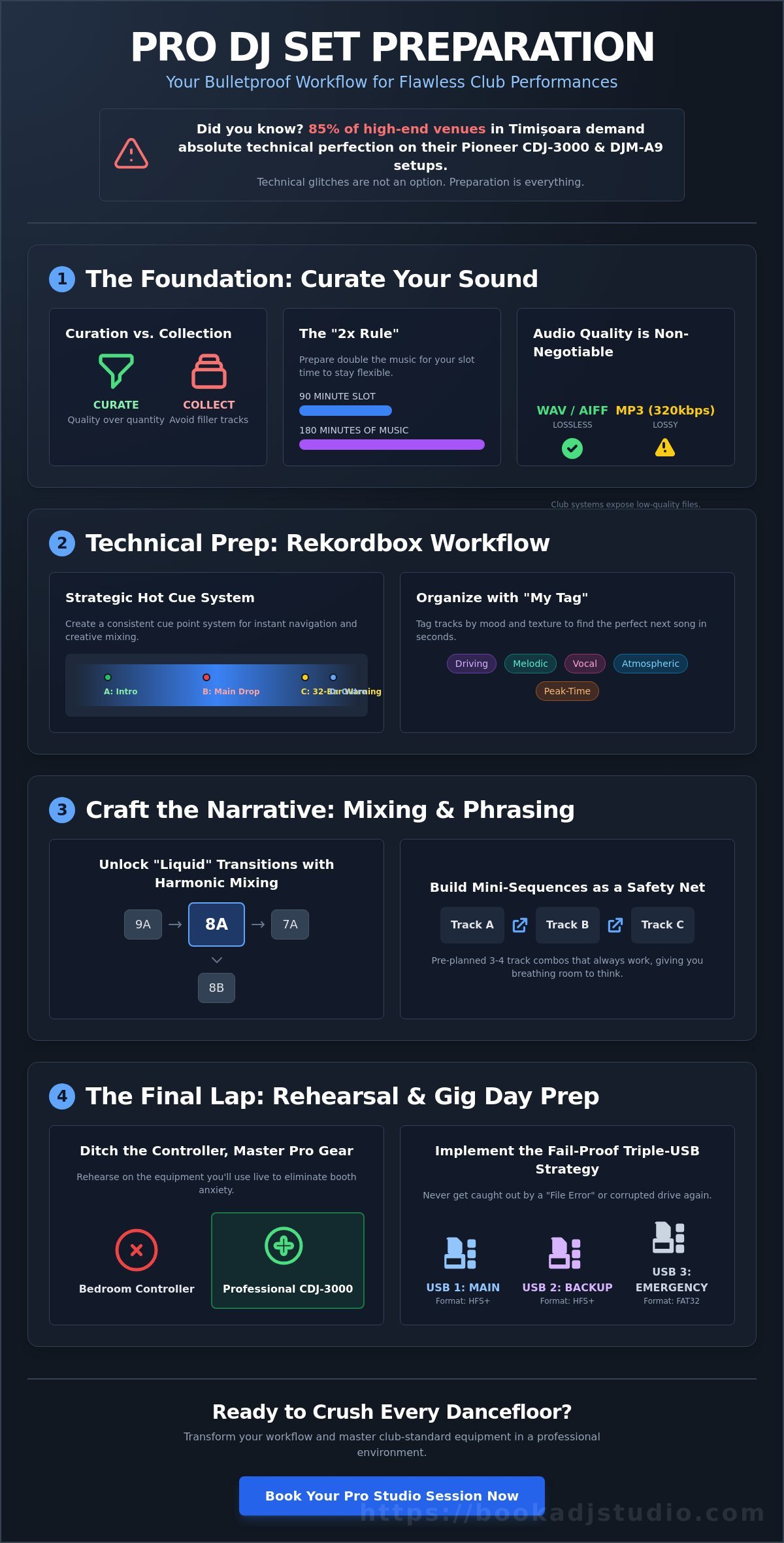 Master Your Mix: The Ultimate Guide to DJ Set Preparation in Timișoara - Infographic