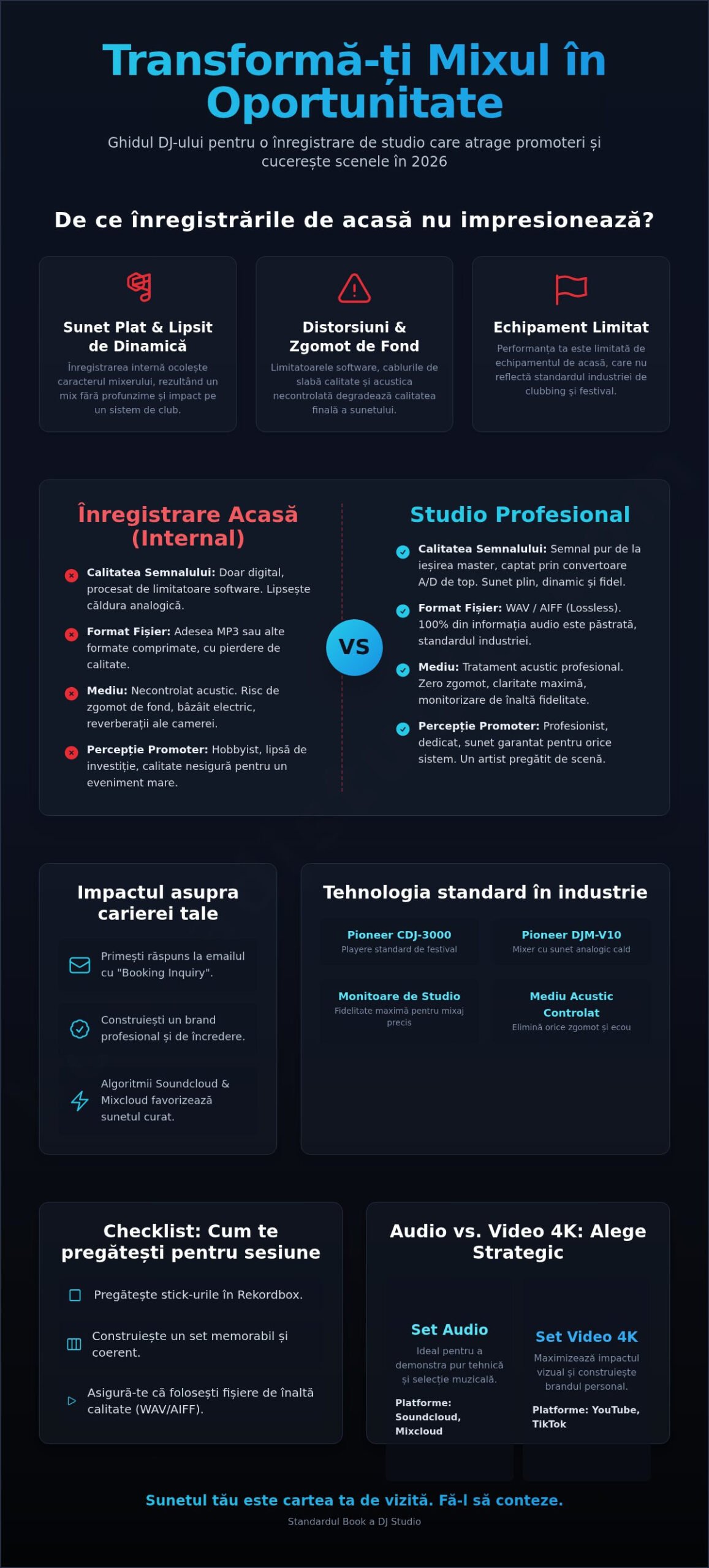 Înregistrare Audio Studio: Ghidul Complet pentru Seturi DJ Profesionale în 2026